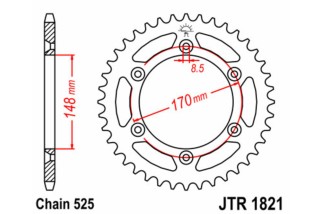 Couronne JT SPROCKETS acier standard 1821 - 525