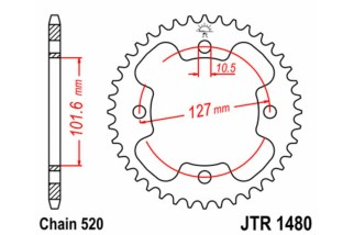 Couronne JT SPROCKETS acier standard 1480 - 520