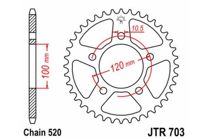 Couronne JT SPROCKETS acier standard 703 - 520