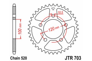 Couronne JT SPROCKETS acier standard 703 - 520