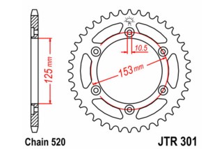 Couronne JT SPROCKETS acier standard 301 - 520