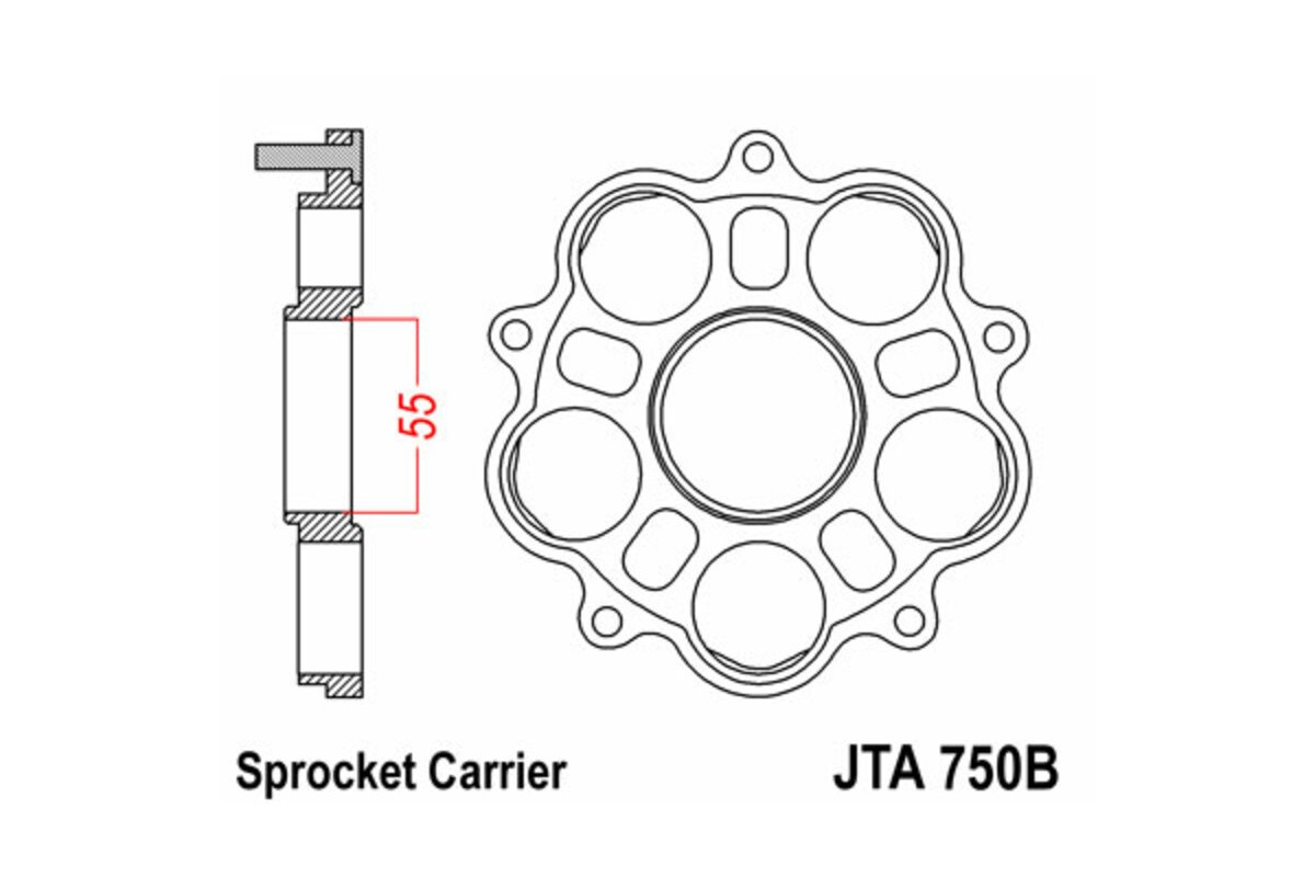 Support de couronne JT SPROCKETS - 5 Silentbloc Ducati
