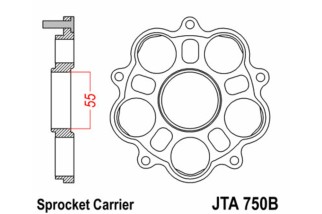 Support de couronne JT SPROCKETS - 5 Silentbloc Ducati
