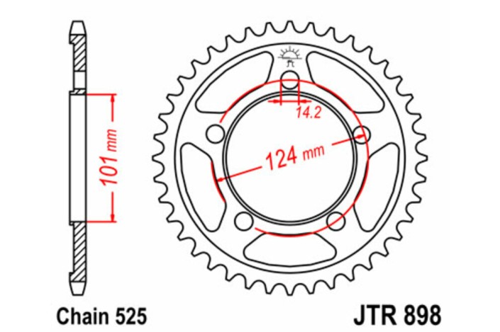Couronne JT SPROCKETS acier standard 898 - 525