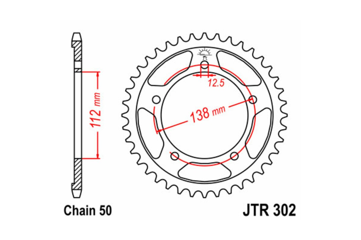 Couronne JT SPROCKETS acier standard 302 - 530