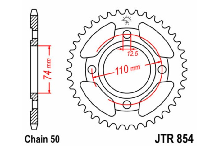 Couronne JT SPROCKETS acier standard 854 - 530