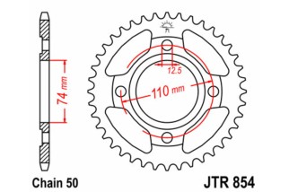 Couronne JT SPROCKETS acier standard 854 - 530