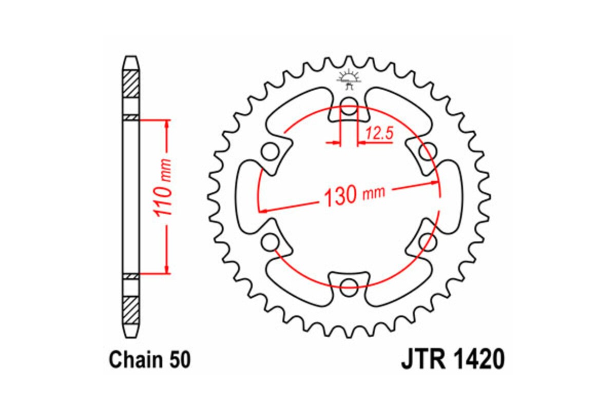 Couronne JT SPROCKETS acier standard 1420 - 530