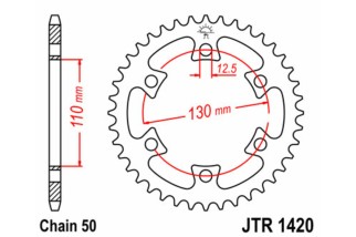 Couronne JT SPROCKETS acier standard 1420 - 530