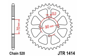 Couronne JT SPROCKETS acier standard 1414 - 520