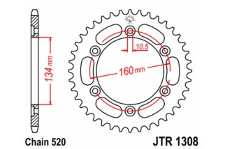 Couronne JT SPROCKETS acier standard 1308 - 520