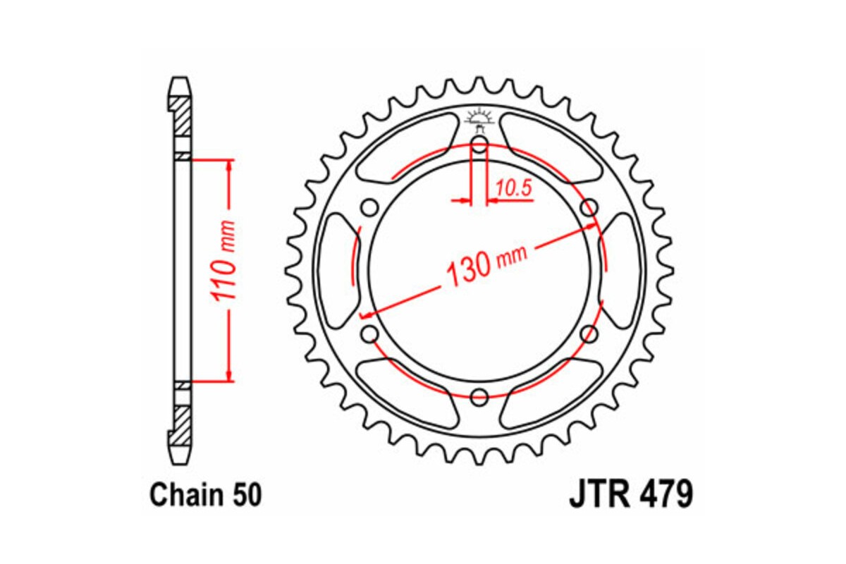 Couronne JT SPROCKETS acier standard 479 - 530