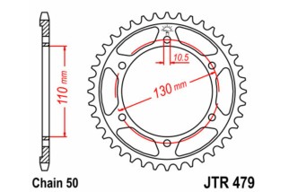 Couronne JT SPROCKETS acier standard 479 - 530