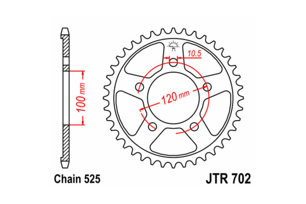 Couronne JT SPROCKETS acier standard 702 - 525