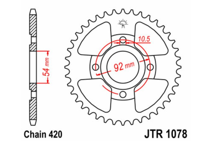 Couronne JT SPROCKETS acier standard 1078 - 420