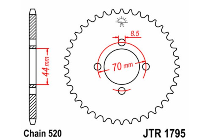 Couronne JT SPROCKETS acier standard 1795 - 520