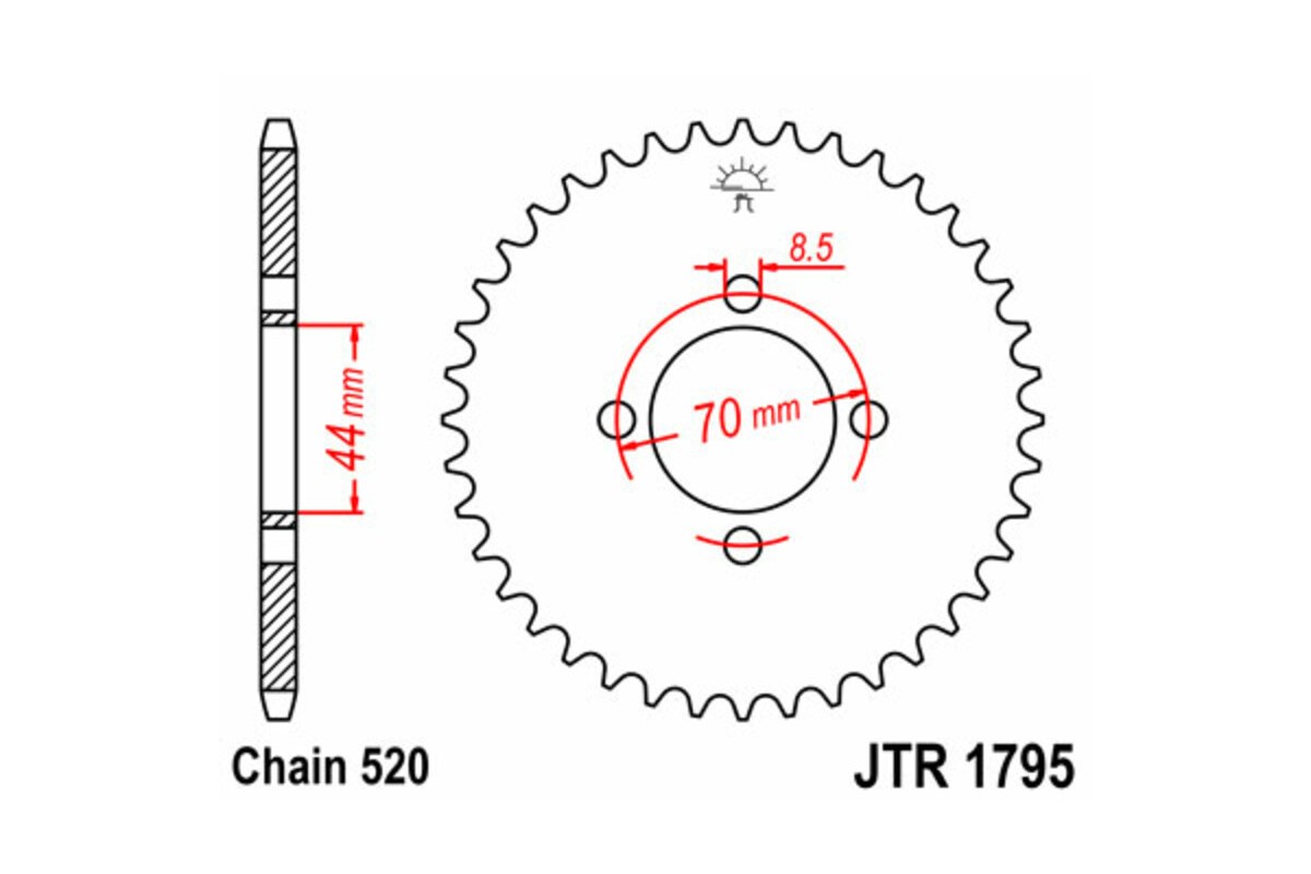 Couronne JT SPROCKETS acier standard 1795 - 520