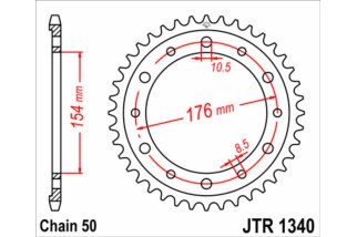 Couronne JT SPROCKETS acier standard 1340 - 530