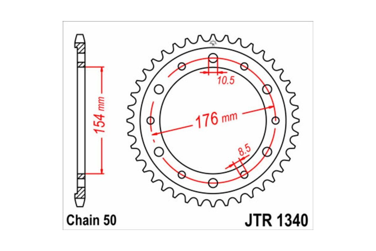 Couronne JT SPROCKETS acier standard 1340 - 525