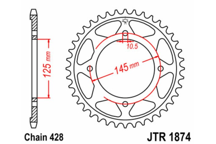 Couronne JT SPROCKETS acier standard 1874 - 428