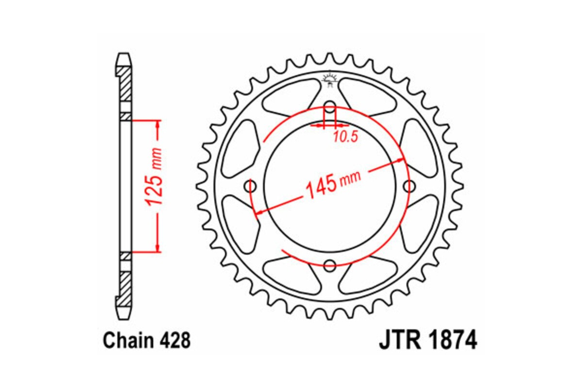 Couronne JT SPROCKETS acier standard 1874 - 428