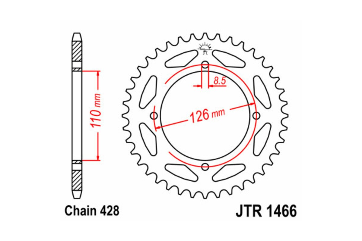 Couronne JT SPROCKETS acier standard 1466 - 428