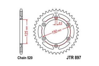 Couronne JT SPROCKETS zinc standard 897 - 520