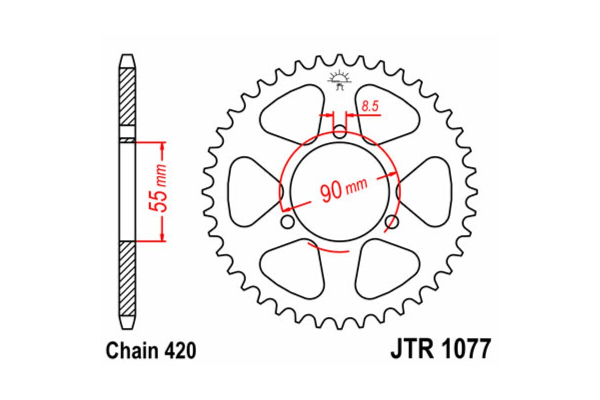 Couronne JT SPROCKETS acier standard 1077 - 420