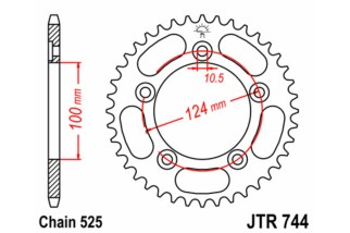 Couronne JT SPROCKETS acier standard 744 - 525