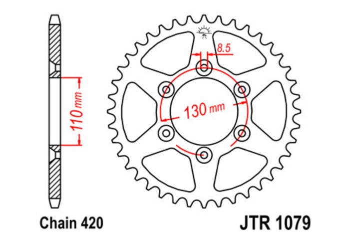 Couronne JT SPROCKETS acier standard 1079 - 420