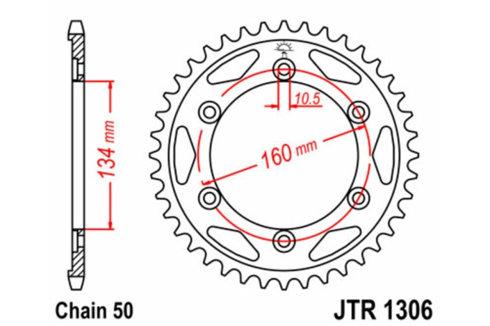 Couronne JT SPROCKETS acier standard 1306 - 530