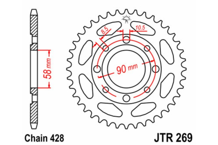 Couronne JT SPROCKETS acier standard 269 - 428