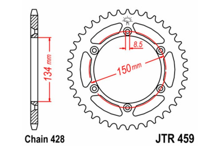 Couronne JT SPROCKETS acier standard 459 - 428
