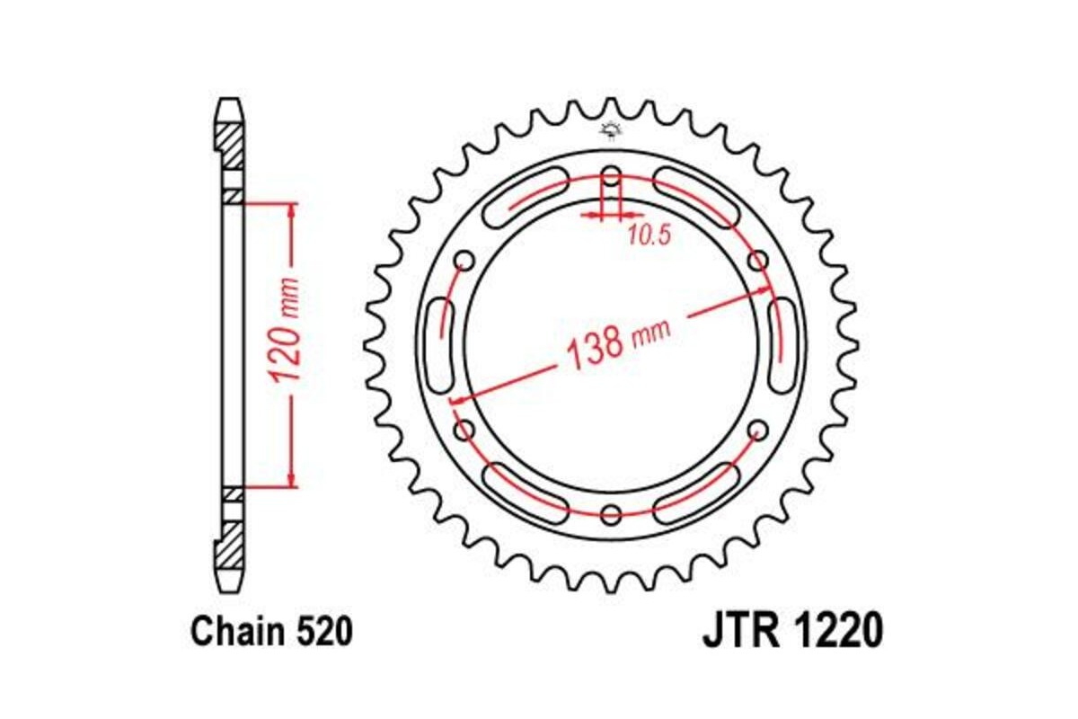 Couronne JT SPROCKETS acier standard 1220 - 520