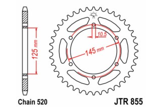 Couronne JT SPROCKETS acier standard 855 - 520