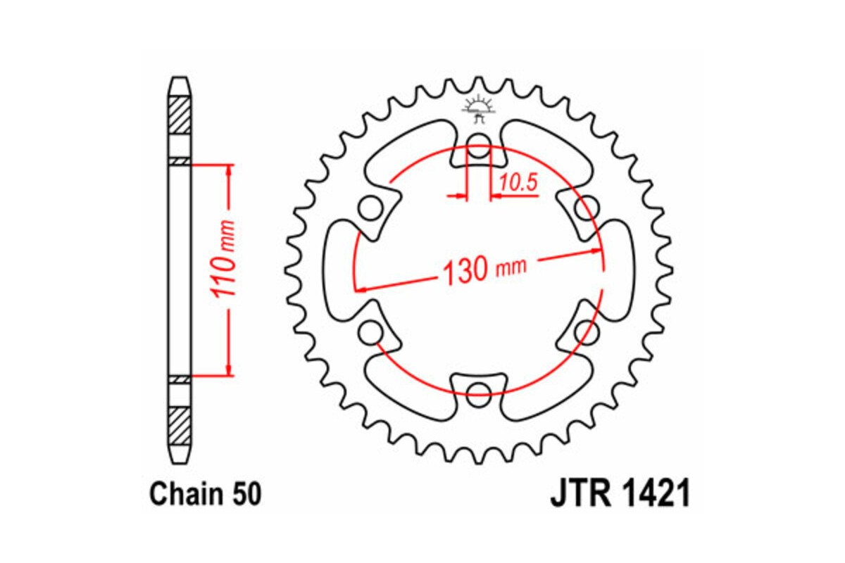 Couronne JT SPROCKETS acier standard 1421 - 530