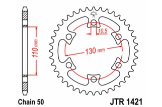 Couronne JT SPROCKETS acier standard 1421 - 530