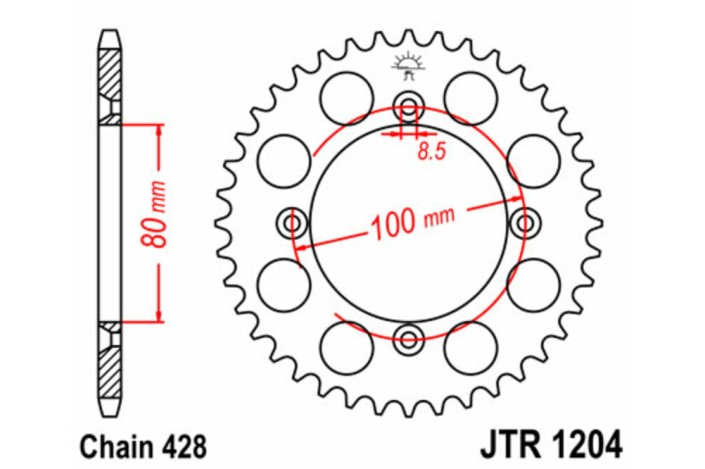 Couronne JT SPROCKETS acier standard 1204 - 428