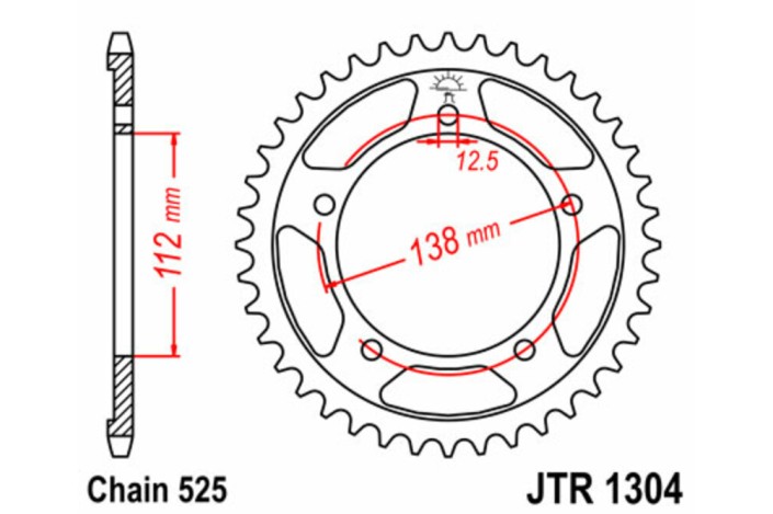 Couronne JT SPROCKETS acier standard 1304 - 525