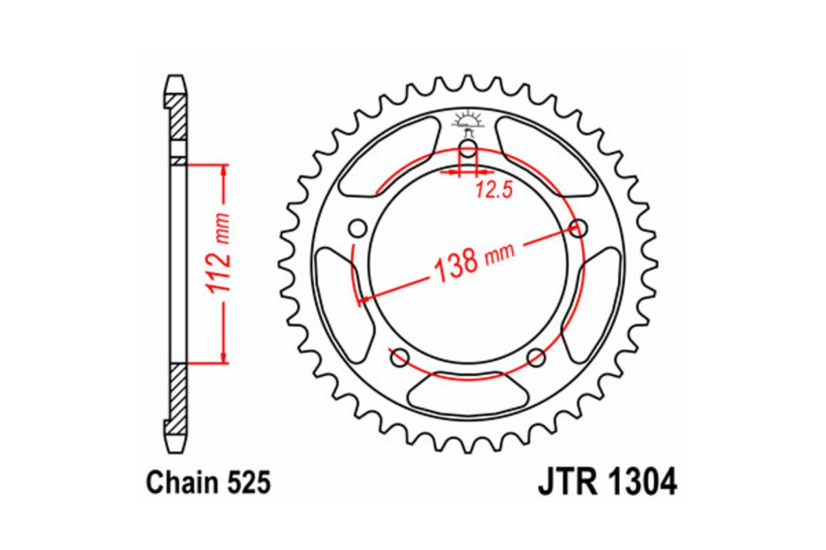 Couronne JT SPROCKETS acier standard 1304 - 525