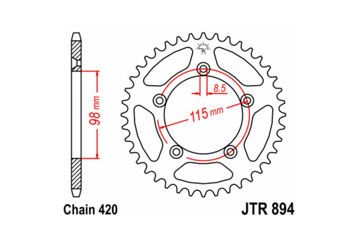Couronne JT SPROCKETS acier standard 894 - 420