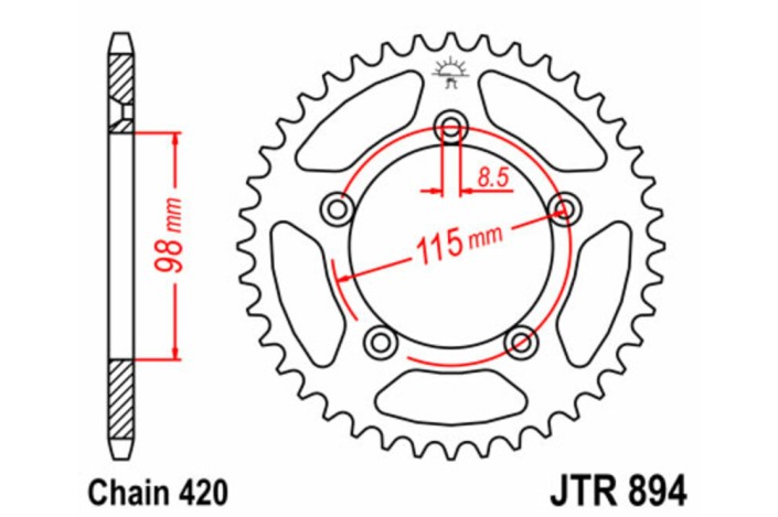 Couronne JT SPROCKETS acier standard 894 - 420