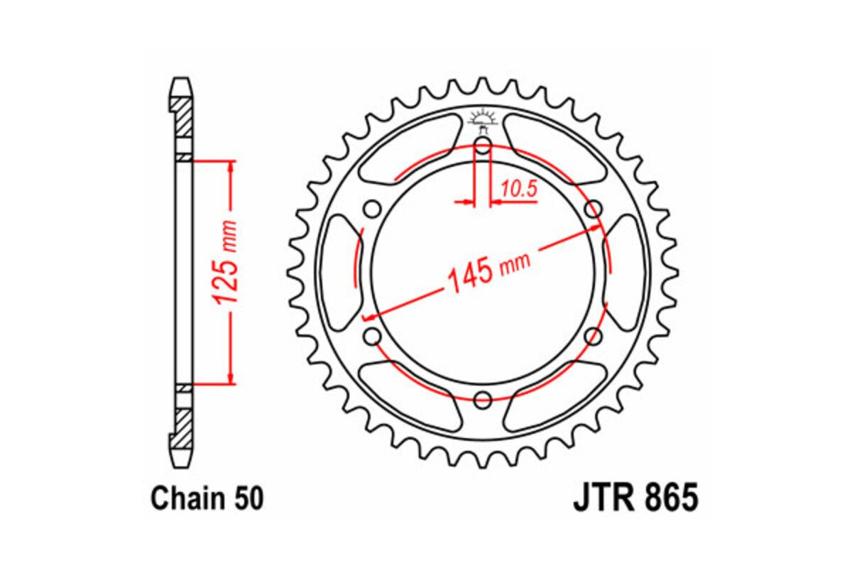 Couronne JT SPROCKETS acier standard 865 - 530