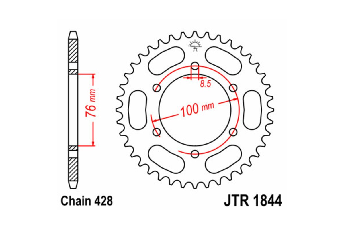 Couronne JT SPROCKETS acier standard 1844 - 428