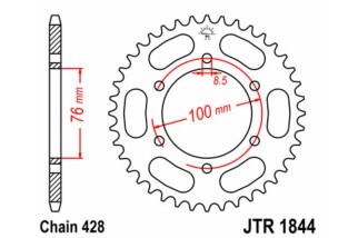 Couronne JT SPROCKETS acier standard 1844 - 428