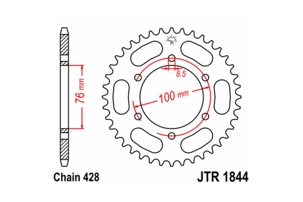 Couronne JT SPROCKETS acier standard 1844 - 428
