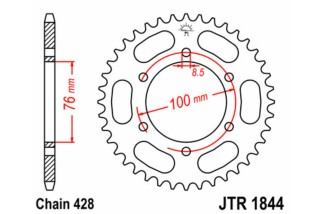 Couronne JT SPROCKETS acier standard 1844 - 428