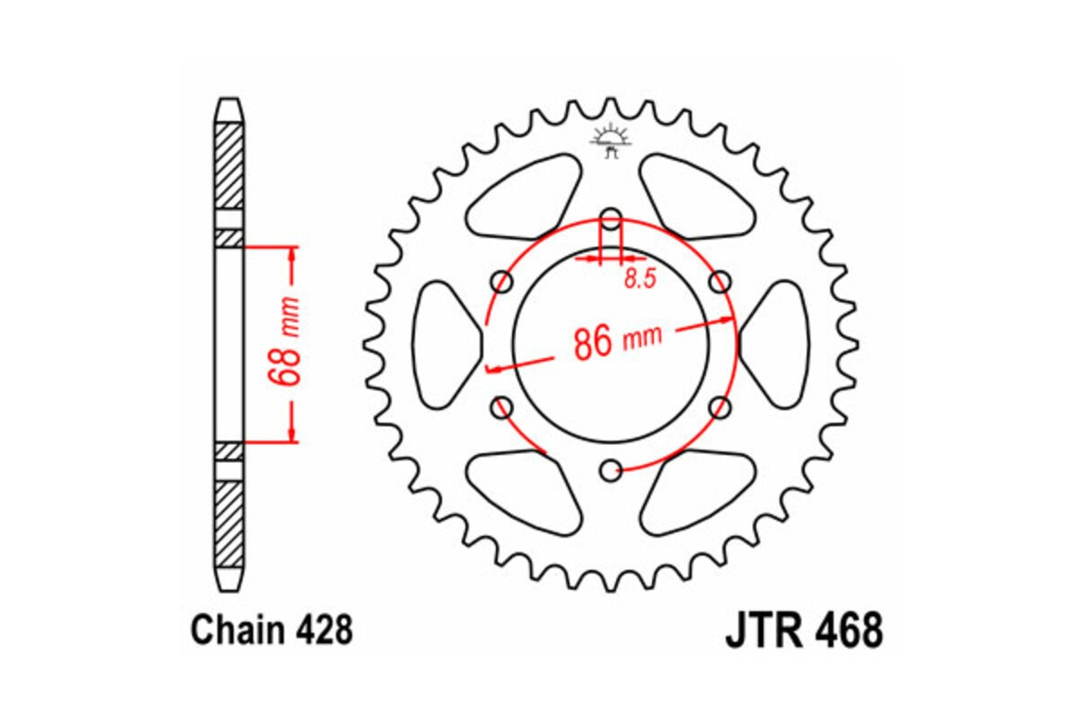 Couronne JT SPROCKETS acier standard 468 - 428