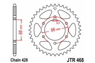 Couronne JT SPROCKETS acier standard 468 - 428