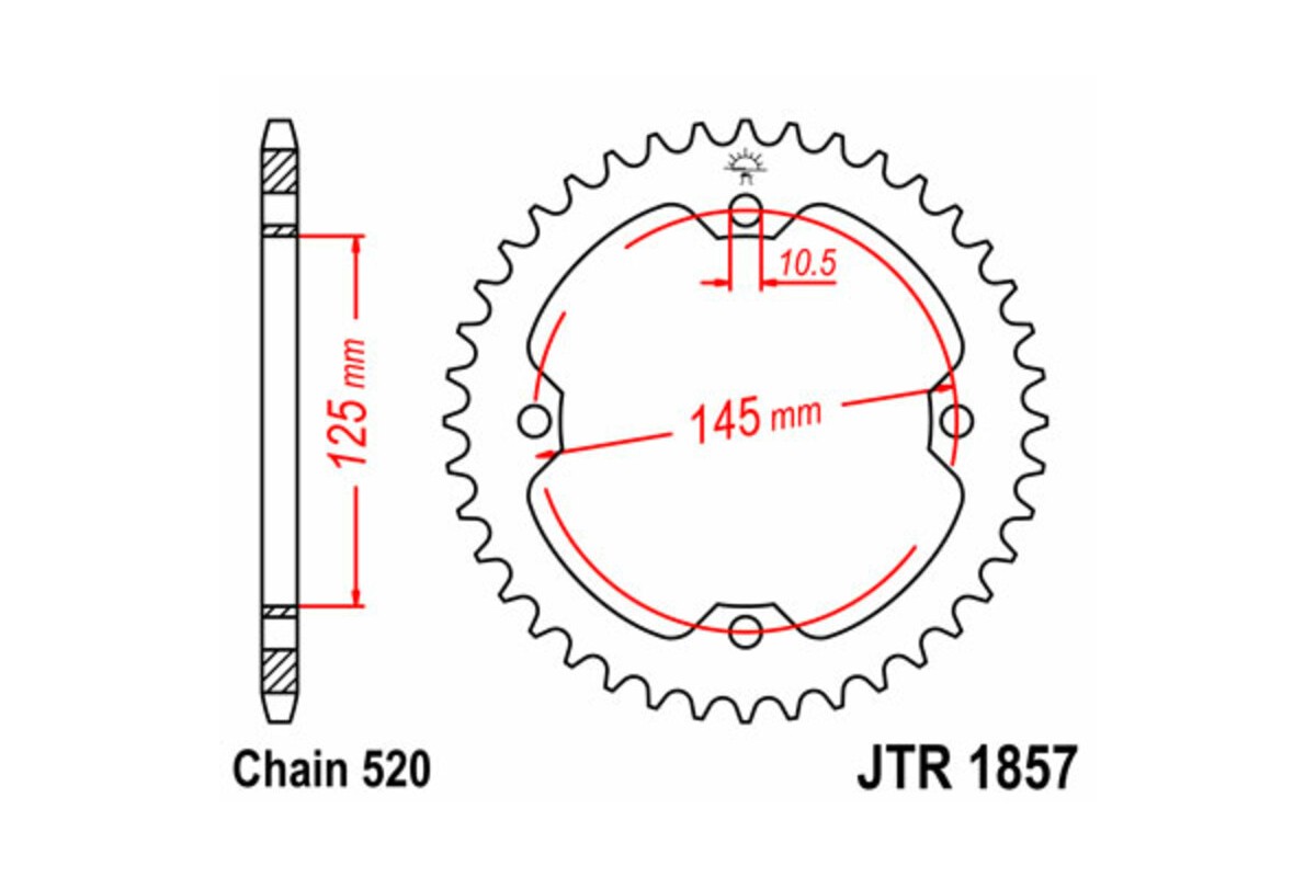 Couronne JT SPROCKETS acier standard 1857 - 520